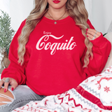 'Enjoy Coquito' Crewneck Unisex Sweatshirt - Red - Premium Brushed Fleece