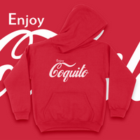 'Enjoy Coquito' Hoodie - Red - Premium Brushed Fleece