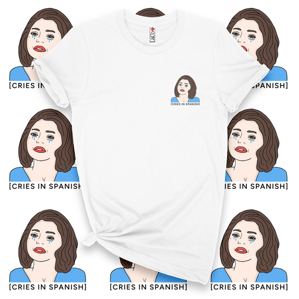 'CRIES IN SPANISH' Soraya Inspired T-Shirt - White - Premium Ring-Spun Cotton