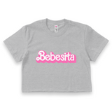 'Bebecita' Crop Top Shirt - Athletic Grey - Premium Ring-Spun Cotton