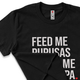 'Feed Me Pupusas & Tell Me I'm Guapa' Crop Top Shirt - Black - Premium Ring-Spun Cotton