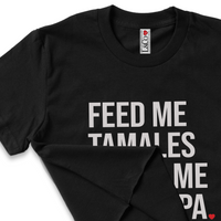 'Feed Me Tamales & Tell Me I'm Guapa' Crop Top Shirt - Black - Premium Ring-Spun Cotton