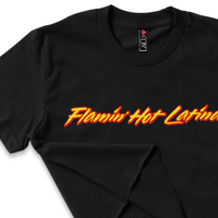 'Flamin Hot Latina' Crop Top Shirt - Black - Premium Ring-Spun Cotton