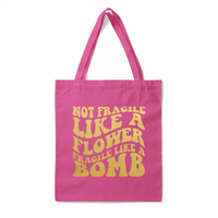 'Frida Kahlo Portrait + Quote' Double-Sided MAGENTA Premium Tote Bag