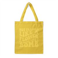 'Frida Kahlo Portrait + Quote' Double-Sided SUNFLOWER Premium Tote Bag