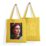 'Frida Kahlo Portrait + Quote' Double-Sided SUNFLOWER Premium Tote Bag