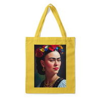 'Frida Kahlo Portrait + Quote' Double-Sided SUNFLOWER Premium Tote Bag