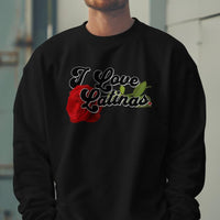 'I Love Latinas' Men's Sweatshirt - Crewneck - Black - Premium Brushed Fleece