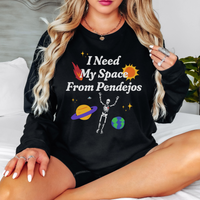 'I Need My Space From Pendejos' Crewneck Sweatshirt - Black - Premium Brushed Fleece