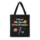 'I Need My Space + Protect Your Peace' Double-Sided BLACK Premium Tote Bag