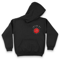 'LATINA AF' Rose Hoodie - Black - Premium Brushed Fleece