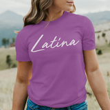 'Latina' Script T-Shirt - Royal Purple - Premium Ring-Spun Cotton