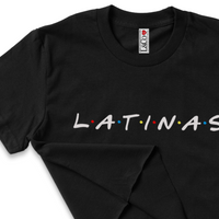 'Latinas' Friends Inspired Crop Top Shirt - Black - Premium Ring-Spun Cotton