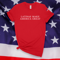 'Latinas Make America Great' T-Shirt - Red - Premium Ring-Spun Cotton