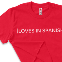 'Loves In Spanish' Crop Top Shirt - Red - Premium Ring-Spun Cotton