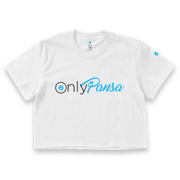 'Only Pansa' w/Verified Check Sleeve Print Crop Top Shirt - White - Premium Ring-Spun Cotton