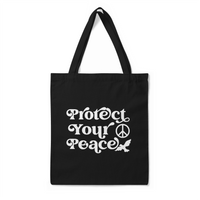 'I Need My Space + Protect Your Peace' Double-Sided BLACK Premium Tote Bag