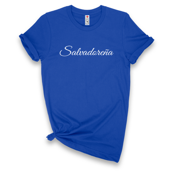 'Salvadorena' T-Shirt - Blue - Premium Ring-Spun Cotton