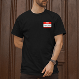 'Hello, My Name Is Papi Chulo' Name Tag Men's T-Shirt - Black - Premium Heavy Weight Cotton