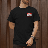 'Hello, My Name Is Papi' Name Tag Men's T-Shirt - Black - Premium Heavy Weight  Cotton