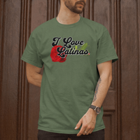 'I Love Latinas' Men's T-Shirt - Military Green - Premium Heavy Weight Cotton