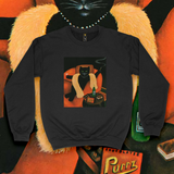 'Boujee Sofa Cat' Crewneck Sweatshirt - Black - Premium Brushed Fleece