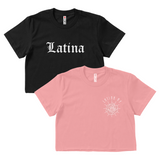 CROP TOP BUNDLE DEAL! 'Latina AF' Rose Shirt (Mauve) + 'Latina' Old English Font Shirt (Black) SIZE XL