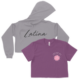 CROP TOP BUNDLE DEAL! 'Latina AF' Rose Shirt (Plum) + 'Latina' Script Hoodie (Storm Grey) SIZE SMALL