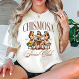 'Chismosa Social Club' T-Shirt - Ivory/Mocha - Premium Ring-Spun Cotton