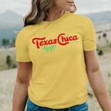 'Texas Chica Con Lima' T-Shirt - Sunflower - Premium Ring-Spun Cotton