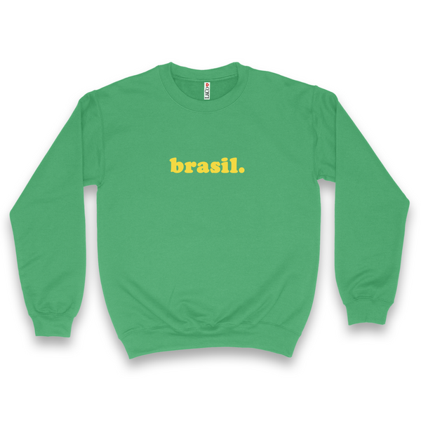 'Brasil'  Crewneck Sweatshirt - Green - Premium Brushed Fleece