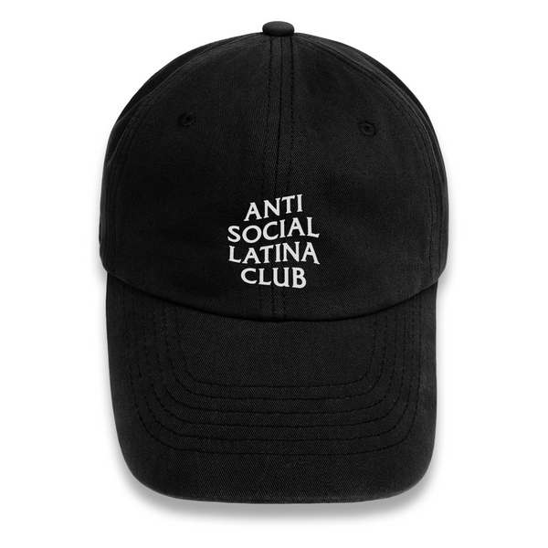 'Anti Social Latina Club' Dad Cap - Black - Premium Chino Twill