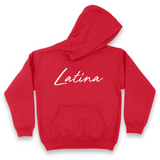 'Latina' Script Hoodie - Red - Premium Brushed Fleece